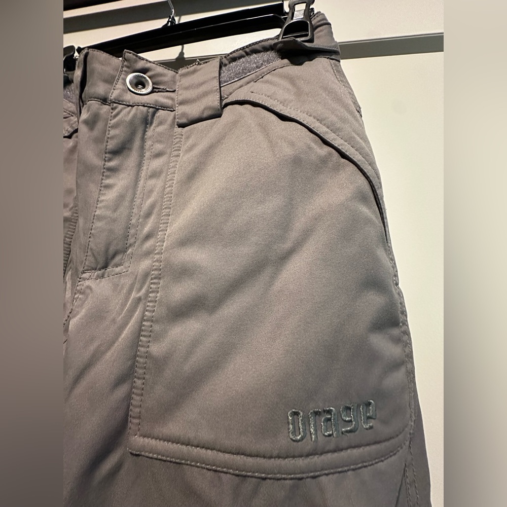 Orage Youth Size 8/Small Gray Snow Pants With Adjustable Waste